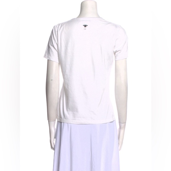 Christian Dior Cotton Graphic Print Crew-Neck T-Shirt Size Medium Natural White - Picture 2 of 16